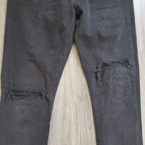 Agolde x Ferg Jeans Mens 32 Black Skinny Leg Distressed - Picture 12 of 13